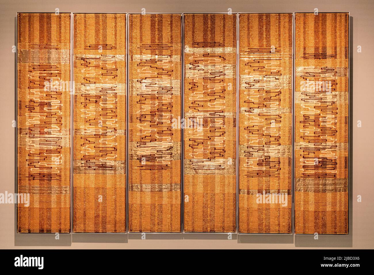 Anni Albers, Haiku, Arche Panels for Congregation B´Nai Israel, 1961, Baumwolle, Hanf- und Metallfaden, Bauhaus Stockfoto
