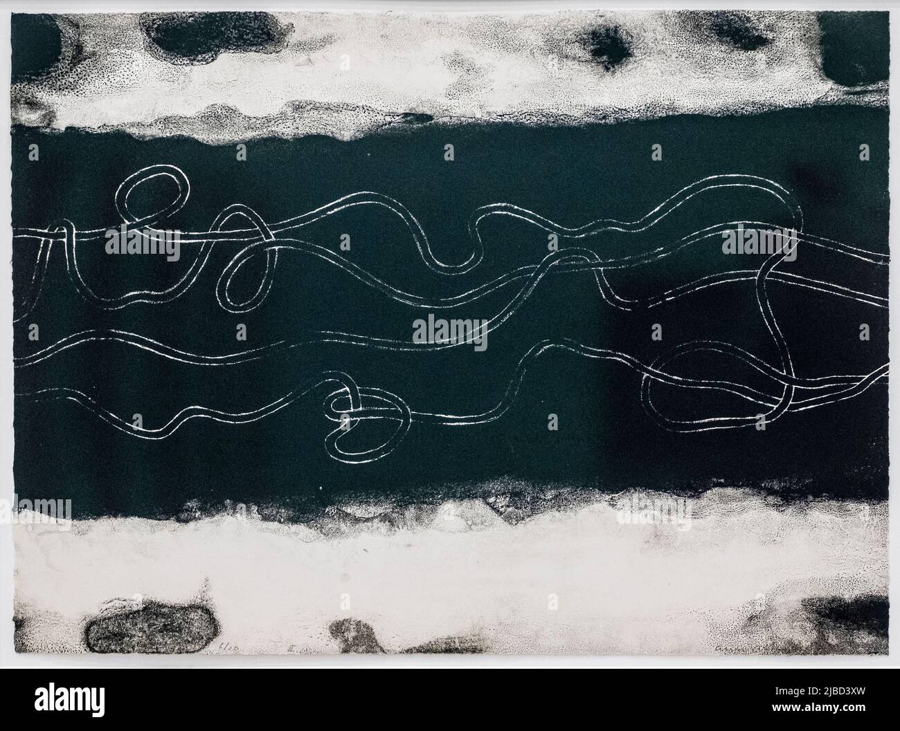 Anni Albers, Line Involvement II, 1964, monochrome Lithographie auf Zinkplatte, Bauhaus Stockfoto