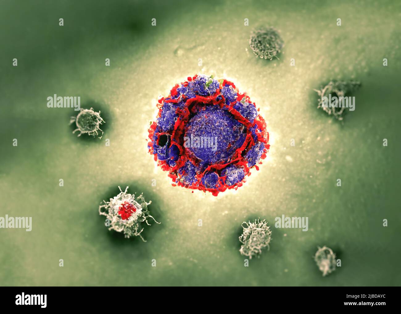 Lange Covid-19 Symptome Covid-19 lange Auswirkungen auf Herz, Nieren, Immunsystem, Guillain-Barre-Syndrom SARS-Cov-2 Virus anhaltende Symptome 3D Rendering Stockfoto