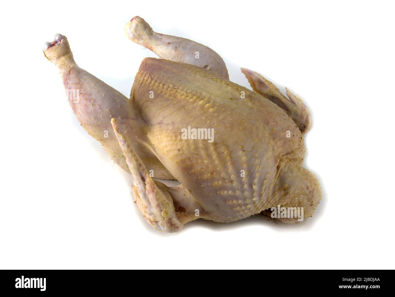 Hühnerkarkasse isoliert auf Weiß. Hühnerfleisch. Stockfoto