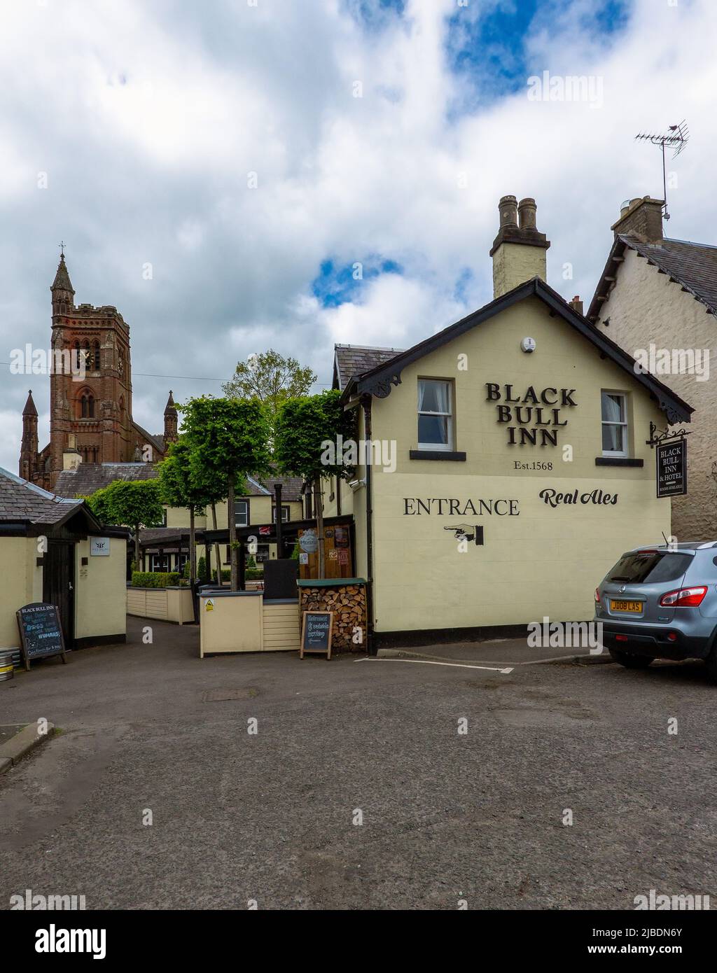 Black Bull Inn Bar für Mahlzeiten und Getränke, Moffat, Schottland, Großbritannien Stockfoto