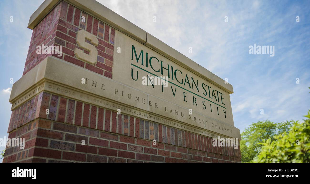 East Lansing, MI - 27. Mai 2022: College-Campus der Michigan State University (MSU) in Spartan Stockfoto