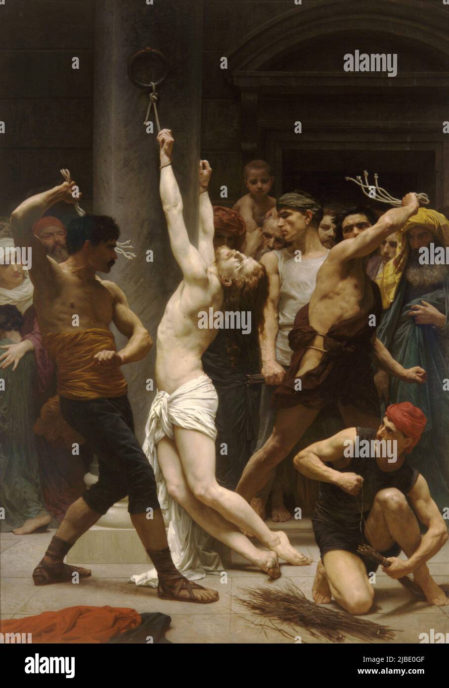 Die Geißelung unseres Herrn Jesus Christus von William-Adolphe Bouguereau (1825 –1905) Stockfoto