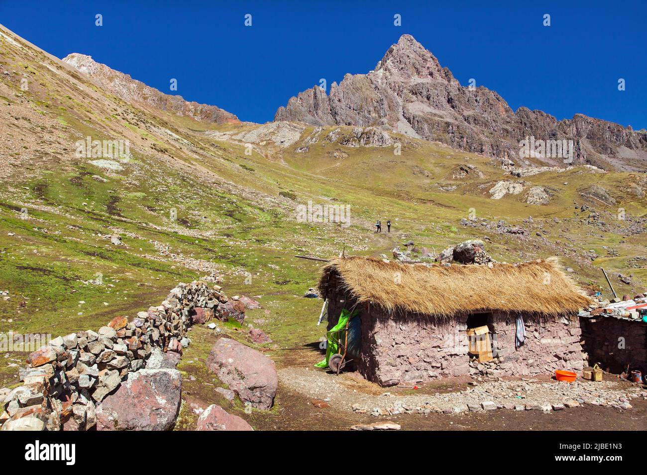 Kleines Haus in Vilcanota Berge oder Ausangate Berge, peruanischen Anden Stockfoto