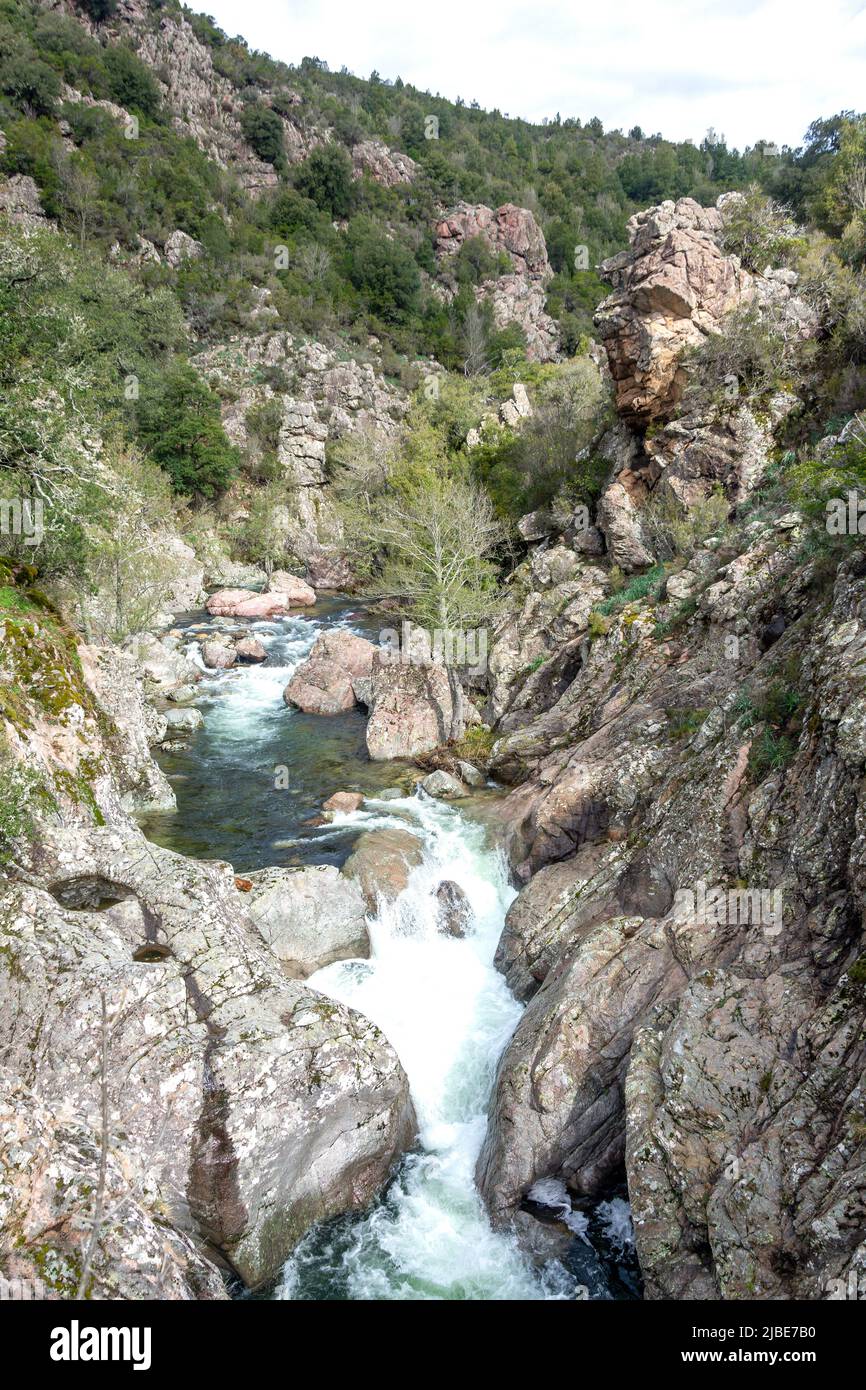 Gorges du Prunelli, Ajacio Commune, Korsika (Corse), Corse-du-Sud, Frankreich Stockfoto