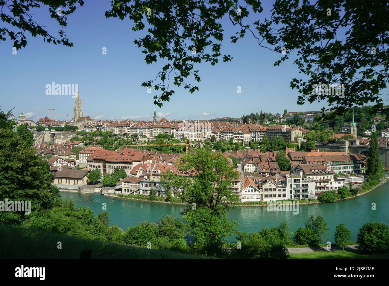 Panoramablick auf die Berner Altstadt Stockfoto