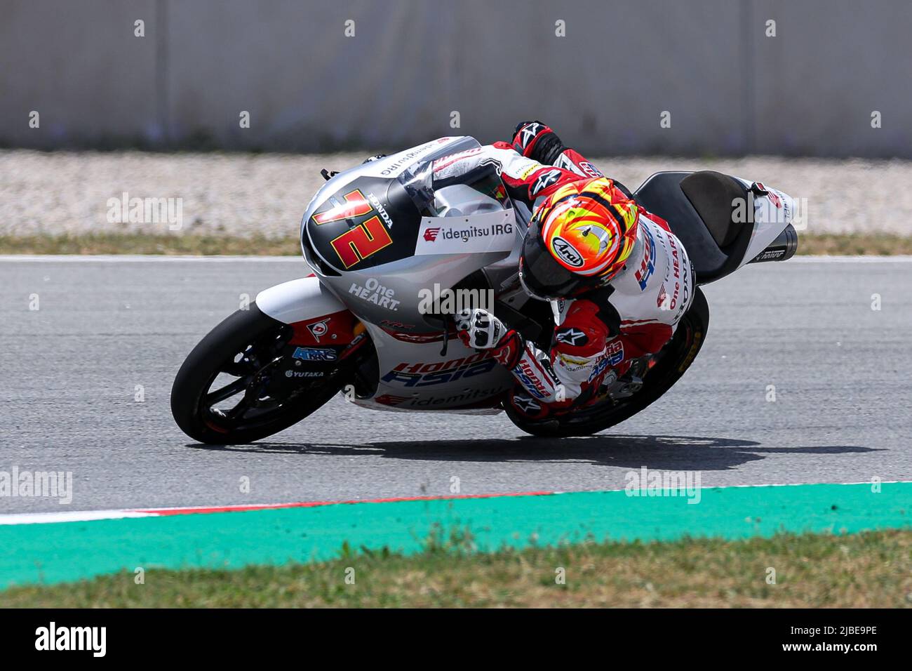Barcelona, Spanien. 4.. Juni 2022. Taiyo Furusato aus Japan von Honda Team Asia mit Honda während des freien Trainings Moto3 des Gran Premio Monster Energy de Catalunya auf dem Circuit de Barcelona-Catalunya in Barcelona. (Bild: © David Ramirez/DAX via ZUMA Press Wire) Stockfoto