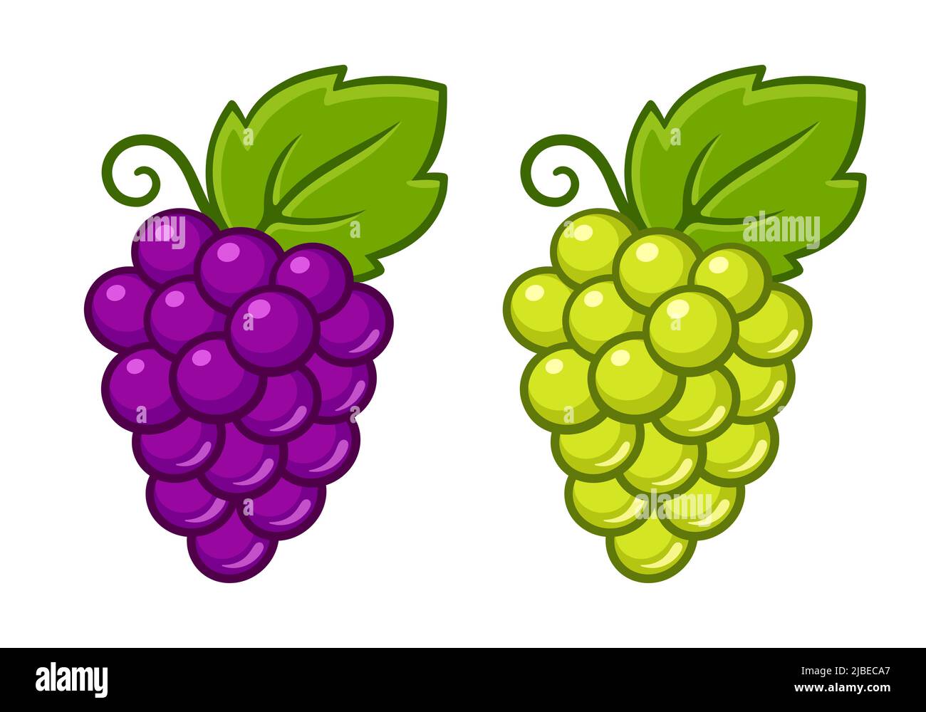 Symbol für rote und weiße Weinreben. Cartoon Obst oder Wein Vektor Clip Art Illustration. Stock Vektor