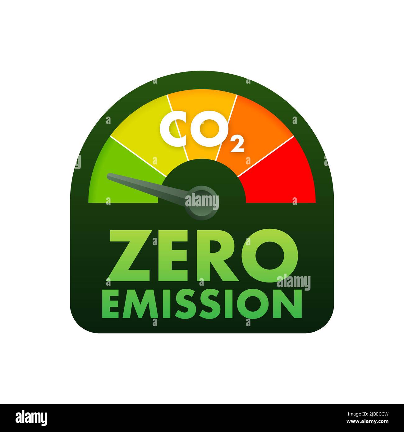 Emissionsfrei. Netto-Null-Ziel für Treibhausgasemissionen Stock Vektor