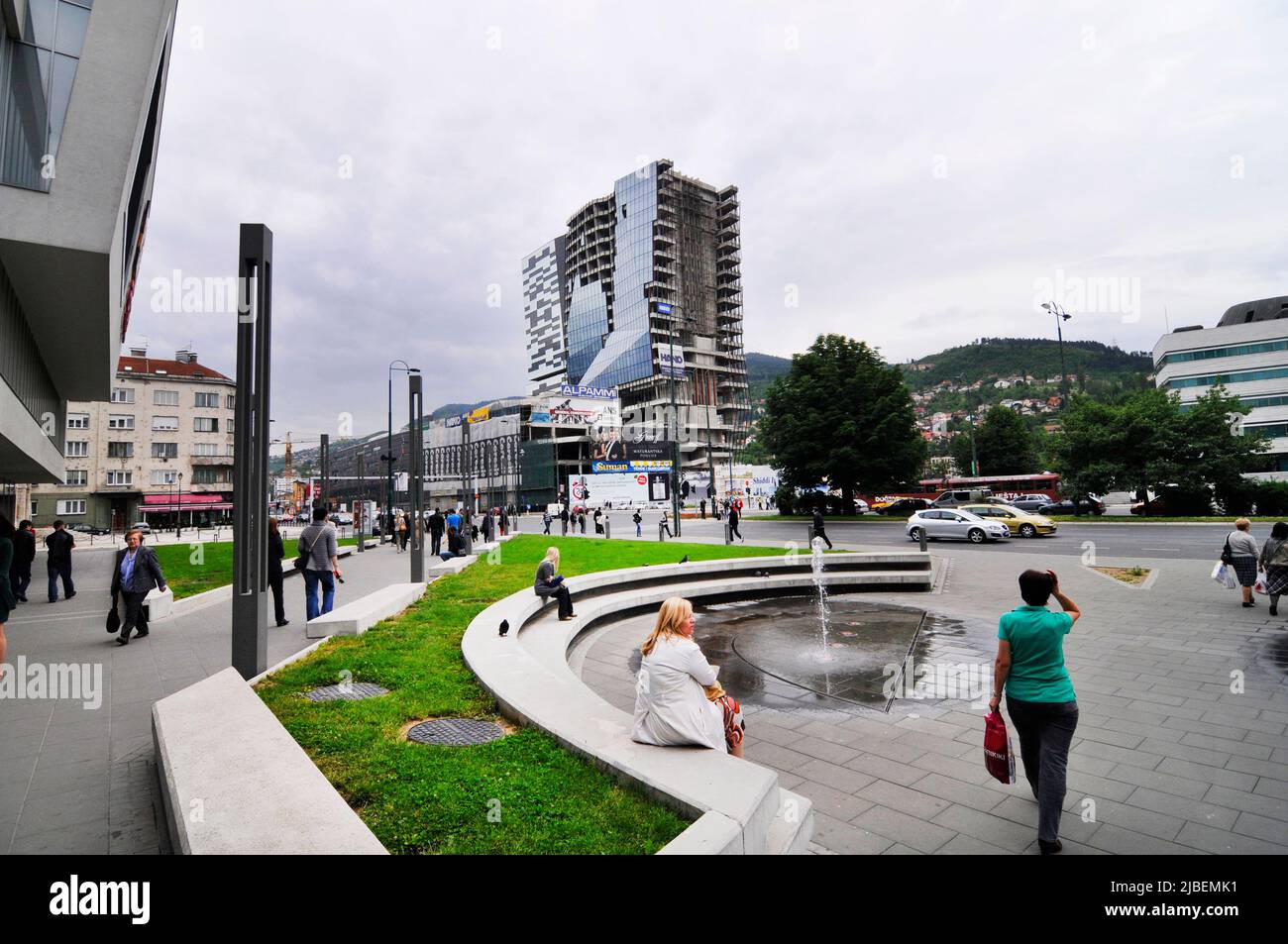Das Einkaufszentrum SCC - Sarajevo City Center wird gerade gebaut. Sarajevo, Bosnien Und Herzegowina. Stockfoto