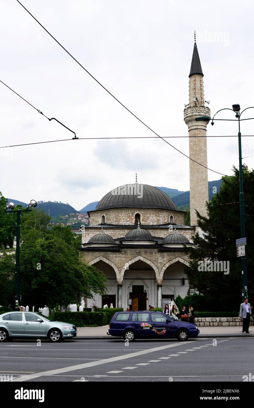 Ali Pashas Moschee in Sarajevo, Bosnien und Herzegowina. Stockfoto