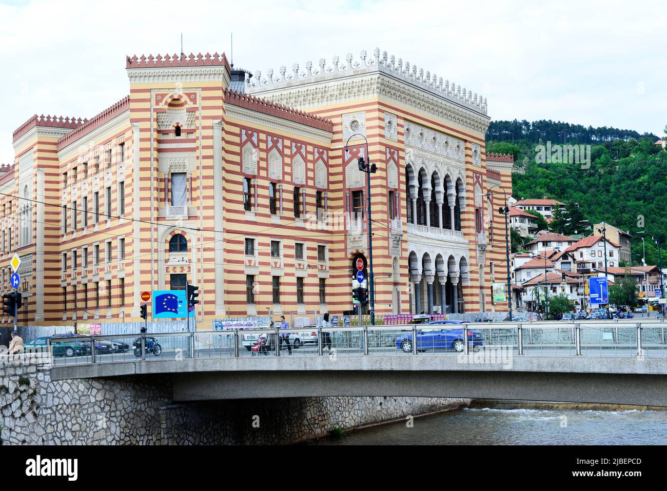 Rathaus von Sarajevo, Bosnien und Herzegowina. Stockfoto