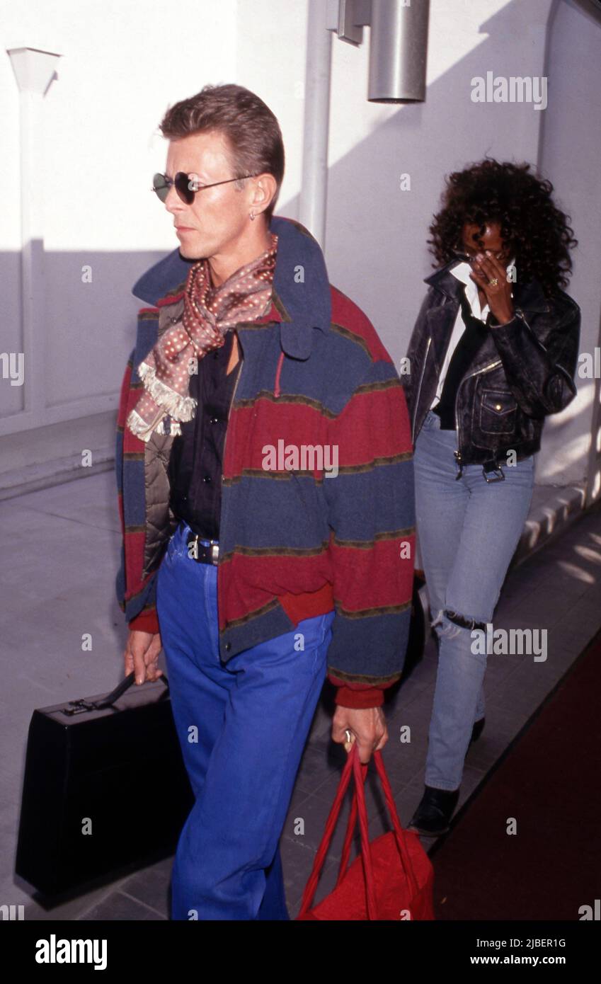 David Bowie und Iman 1992 Quelle: Ralph Dominguez/MediaPunch Stockfoto