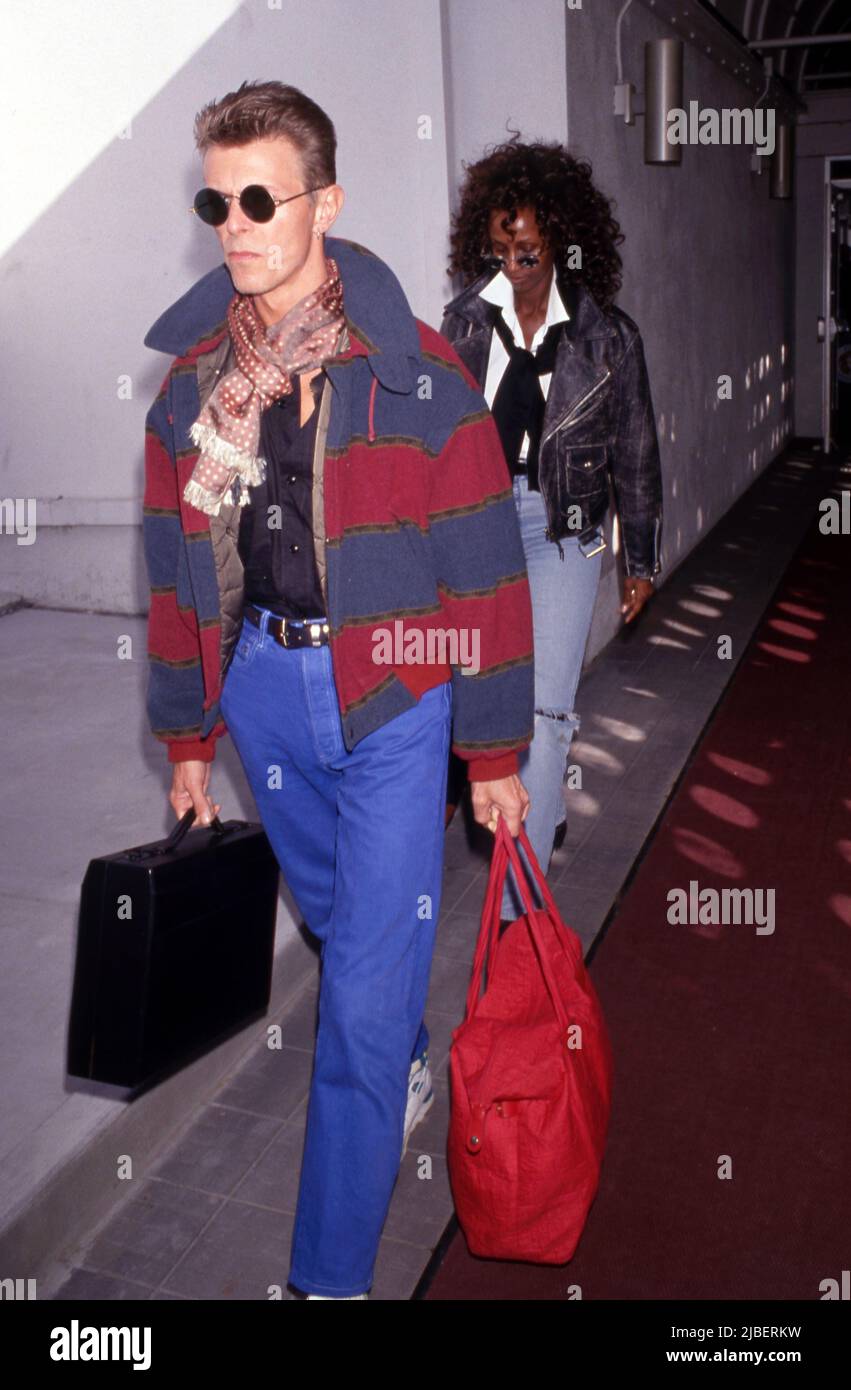 David Bowie und Iman 1992 Quelle: Ralph Dominguez/MediaPunch Stockfoto