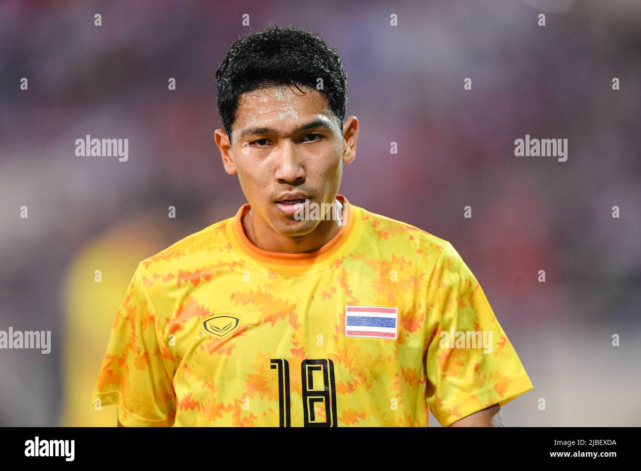 Hanoi, Vietnam. 22.. Mai 2022. Weerathep Pomphun aus Thailand beim Sea Games 2022-Spiel zwischen Thailand und Vietnam im My Dinh National Stadium gesehen. Endstand; Thailand 0:1 Vietnam. (Foto von Amphol Thongmueangluang/SOPA Images/Sipa USA) Quelle: SIPA USA/Alamy Live News Stockfoto