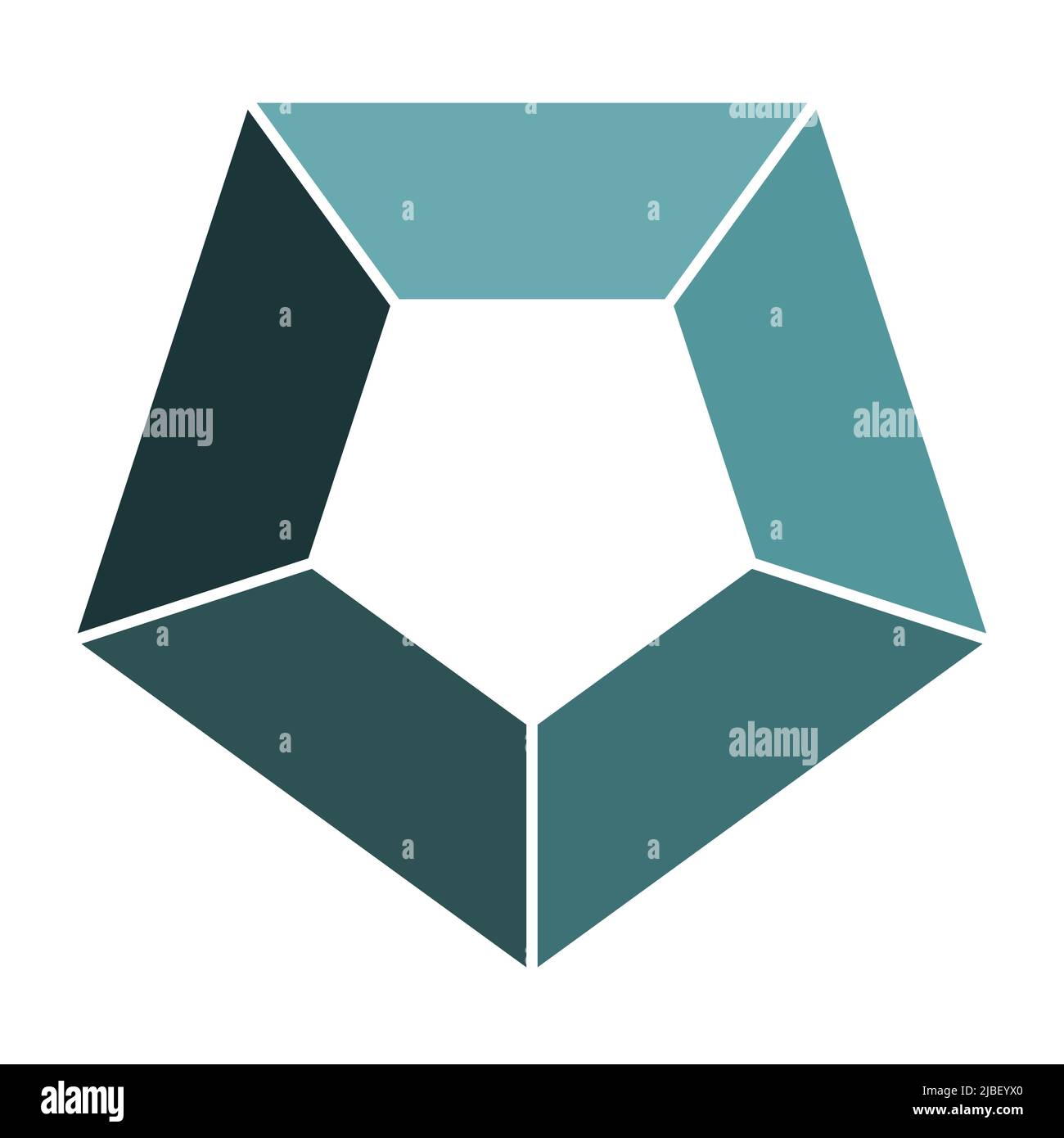 Symbol für die Vorlage für die Infografik des PFons Grafisches Symbollayout, grün auf weißem Hintergrund. Diagramm mit 5 getrennten Schritten. Einfache mehrfarbige flache Design vecto Stock Vektor