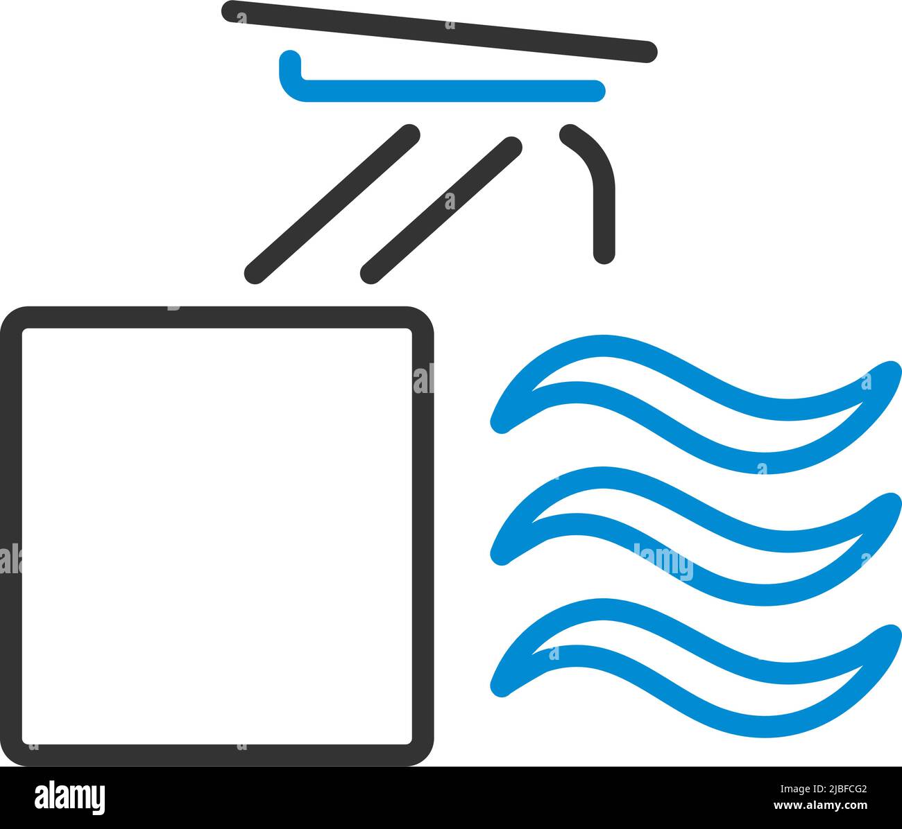 Ikone Des Tauchstandes. Editierbare Fett Formatigte Kontur Mit Farbfüllungsdesign. Vektorgrafik. Stock Vektor
