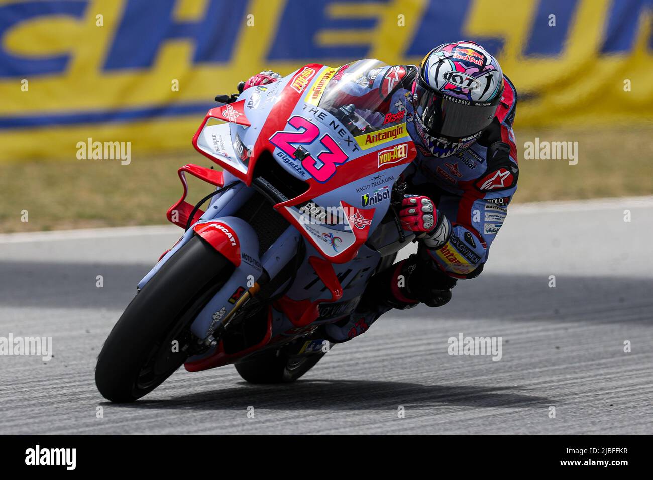 Enea Bastianini aus Italien von Gresini Racing MotoGP mit Ducati während des MotoGP Gran Premii Monster Energy de Catalunya auf dem Circuit de Barcelona-Catal Stockfoto