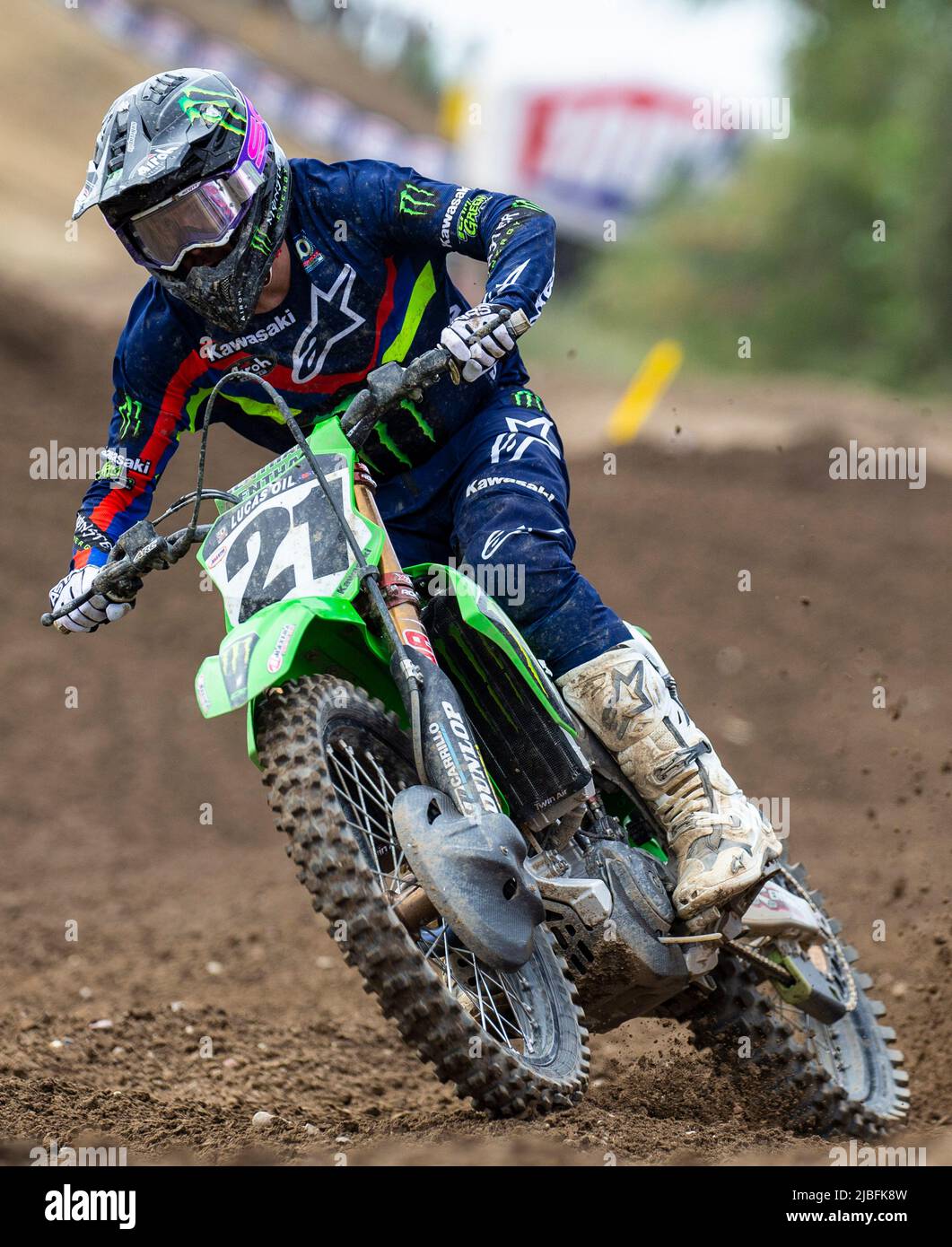 Juni 04 2022 Rancho Cordova, CA USA Jason Anderson kam aus Runde 16 während der Lucas Oil Pro Motocross Hangtown Classic 450 Meisterschaft.Jason Anderson gewann die Meisterschaft 450 in Hangtown Rancho Cordova, CA Thurman James/CSM Stockfoto