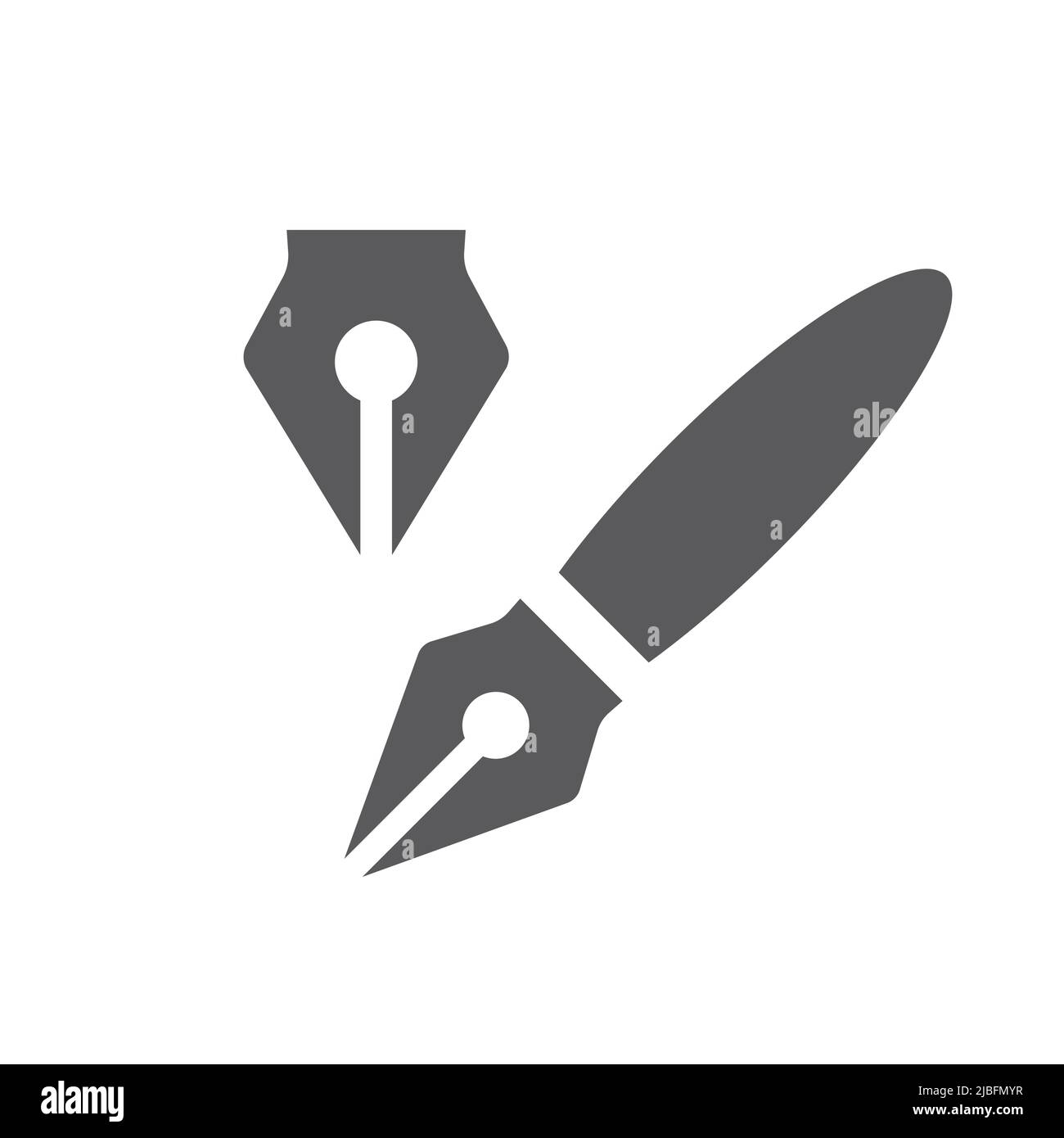 Altes Stiftsymbol mit schwarzem Vektor. Einfaches ausgefülltes Symbol. Stock Vektor