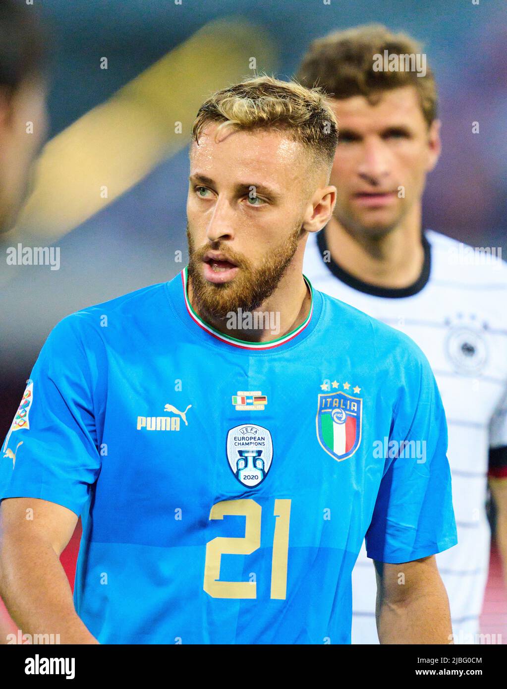 Davide Frattesi, ITA 21 beim UEFA Nations League 2022 Spiel ITALIEN - DEUTSCHLAND 1-1 in der Saison 2022/2023 am 04. Juni 2022 in Bologna, Italien. © Peter Schatz / Alamy Live News Stockfoto