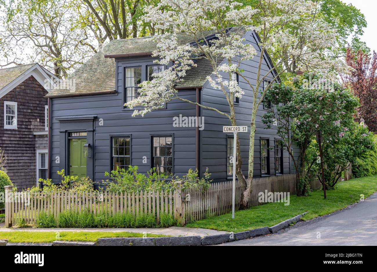 Old Sag Harbor Haus in 23 Concord Street, Sag Harbor, NY Stockfoto