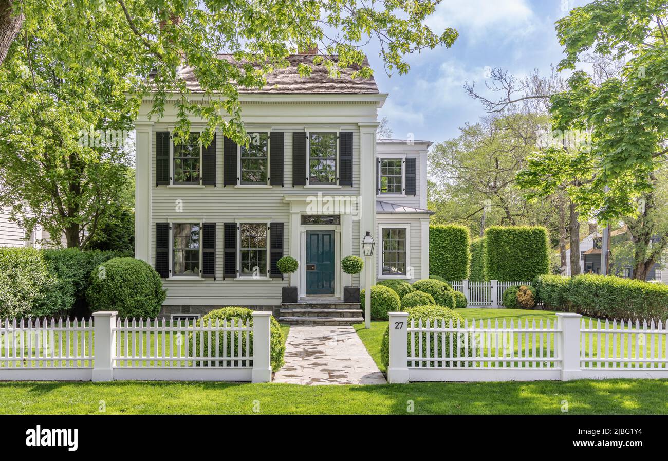 Außenaufnahme der 27 Suffolk Street, Sag Harbor, NY Stockfoto