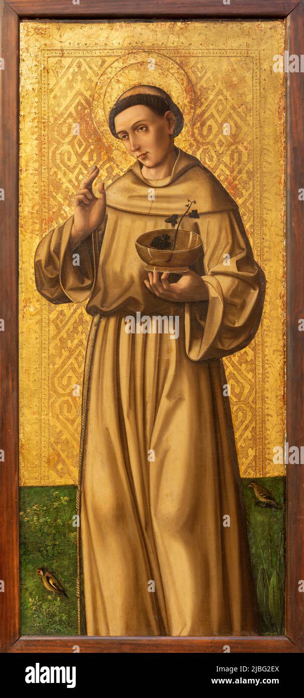 VALENCIA, SPANIEN - 14. FEBRUAR 2022: Das Renaissance-Gemälde des heiligen Antonius von Padua in der Kathedrale von Pere Cabanes aus dem Jahr 16. Stockfoto