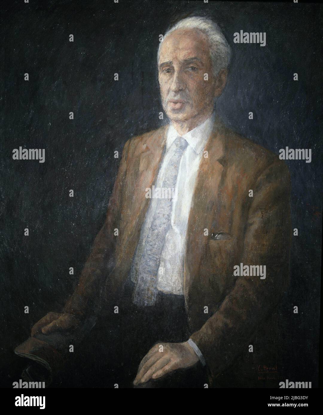 OCHOA , SEVERO. CIENTIFICO ESPAÑOL .LUARCA 1905 - 1993. OLEO DE CRISTOBAL TORAL , AÑO 1971. ATENCION: AUTOR CONTEMPORANEO SUJETO A COPYRIGHT ©. EL CLIENTE FINAL ES RESPONSABLE DE LA GESTION DE LOS DERECHOS DE AUTOR CON LAS SOCIEDADES EXISTENTES DE GESTION DE DERECHOS O DIRECTAMENTE CON LOS ORGANISMOS TITULARES DE LOS MISMOS. Stockfoto