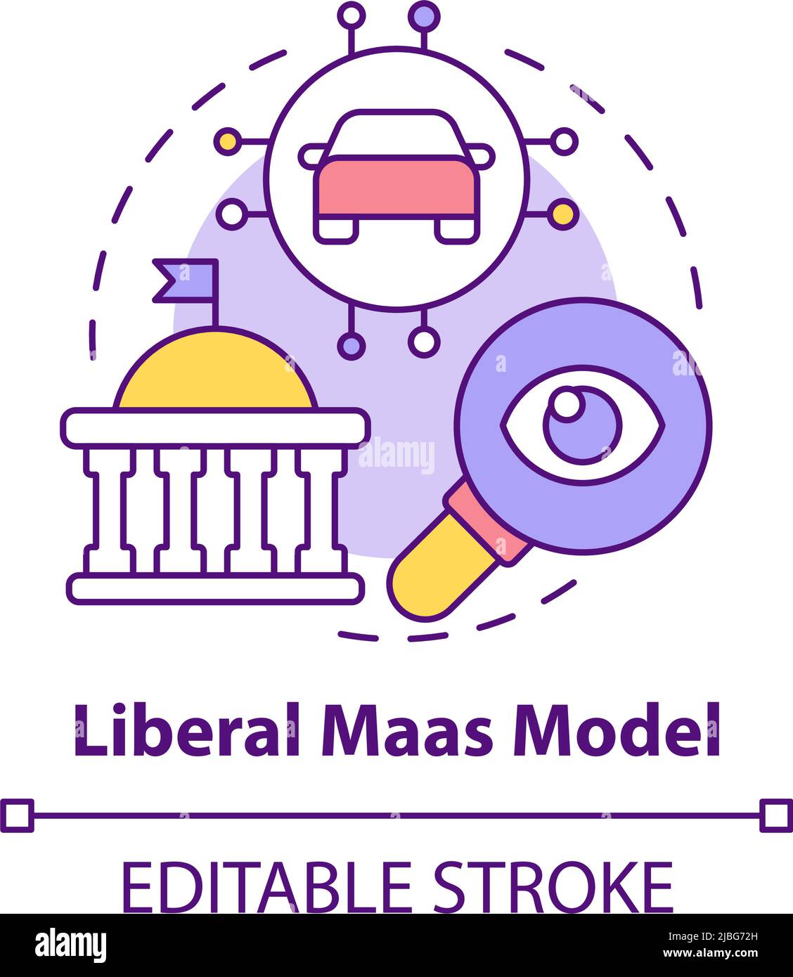 Liberale Maas-Modellkonzept-Ikone Stock Vektor