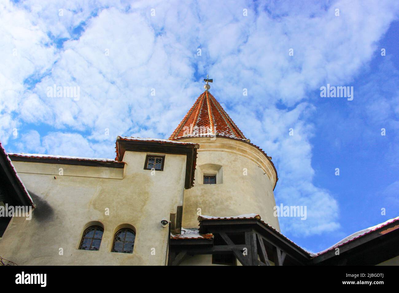 Bran, Rumänien - 10. Feb 2017: Bran Castle (bekannt als Dracula Castle) von innen. Es ist von vielen Menschen als die Ursprünge der Dracula-Legende bekannt Stockfoto
