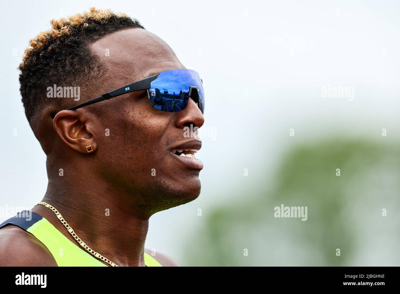 HENGELO - Liemarvin Bonevacia in Aktion bei der Herren-Veranstaltung 400m während der FBK-Spiele. ANP VINCENT JANNINK Stockfoto