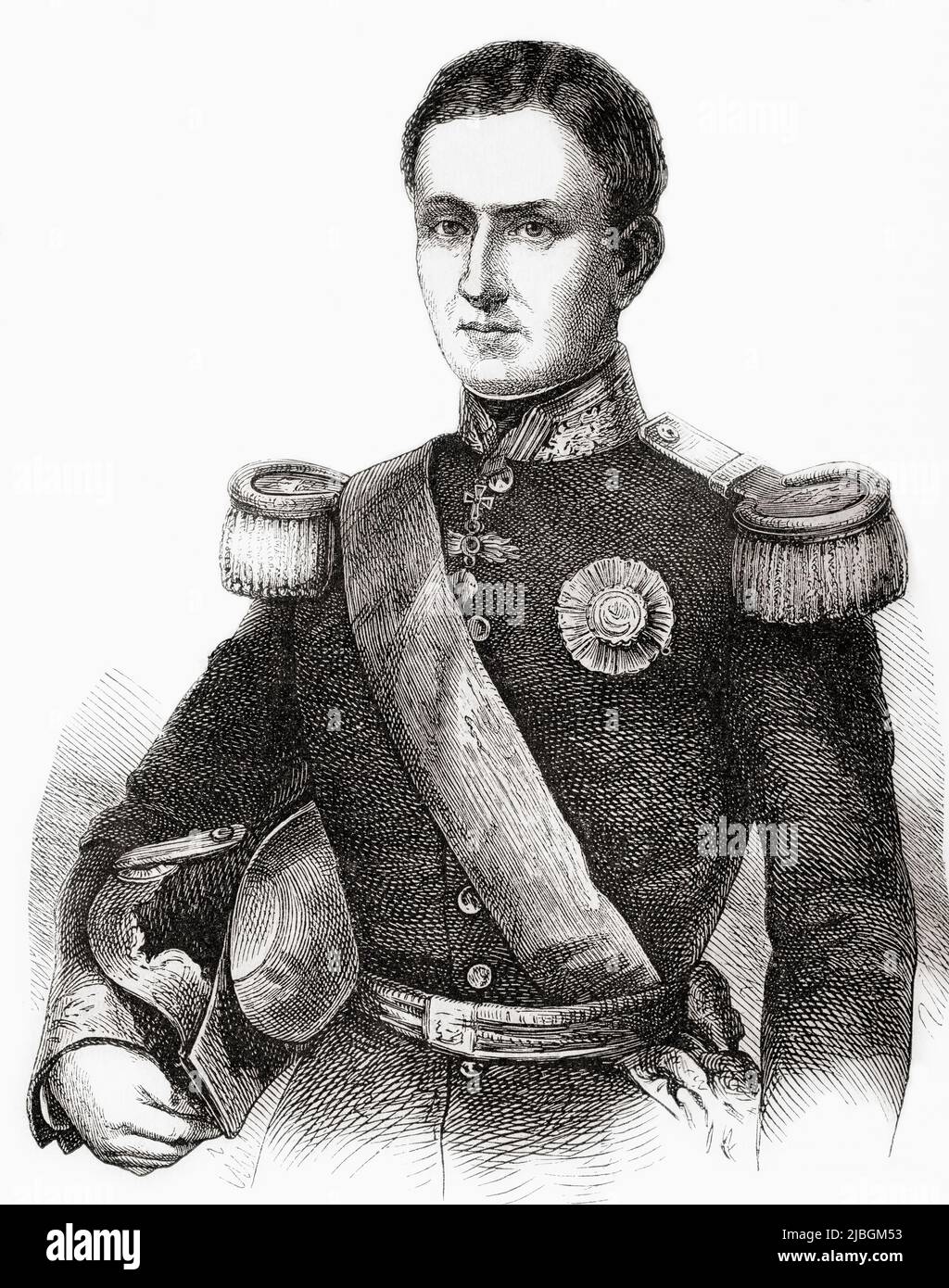 Franz II., 1836 – 1894. Letzter König der beiden Sizilien. Aus L'Univers Illustre, Paris, 1859 Stockfoto