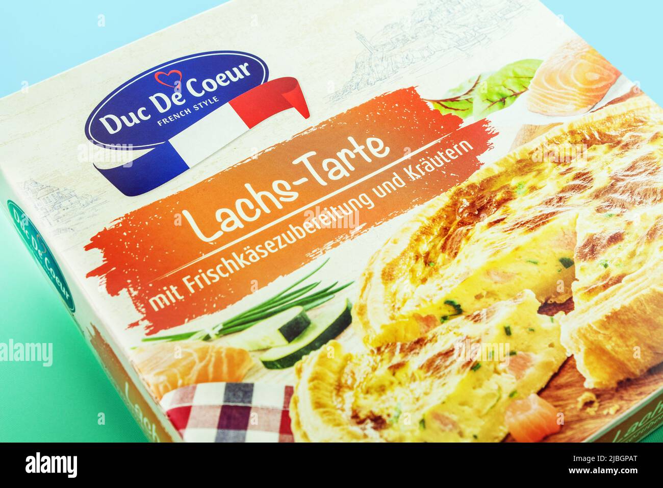 Lachs-Tarte von Duc De Coeur im französischen Stil Stockfoto