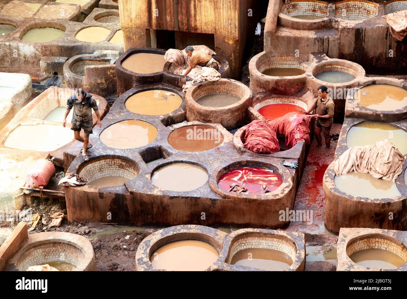 Marokko Fez. Chouara Tannery Stockfoto