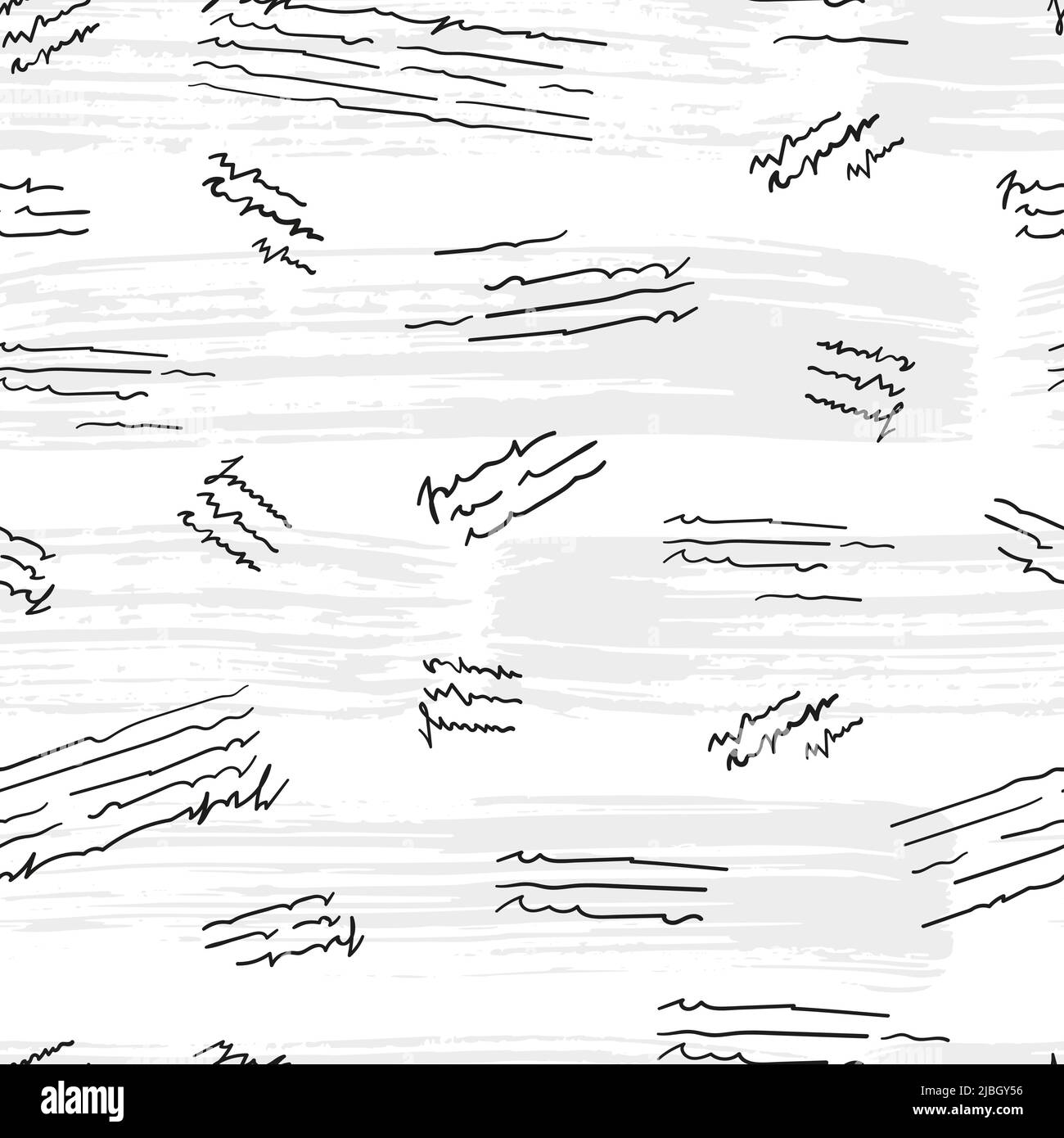Handschrift Briefnachahmung auf vintage Hintergrund. Doodle handgezeichnete Linien, Pinselstriche Vektor nahtlose Muster. Mode abstrakte Vorlage Design Stock Vektor