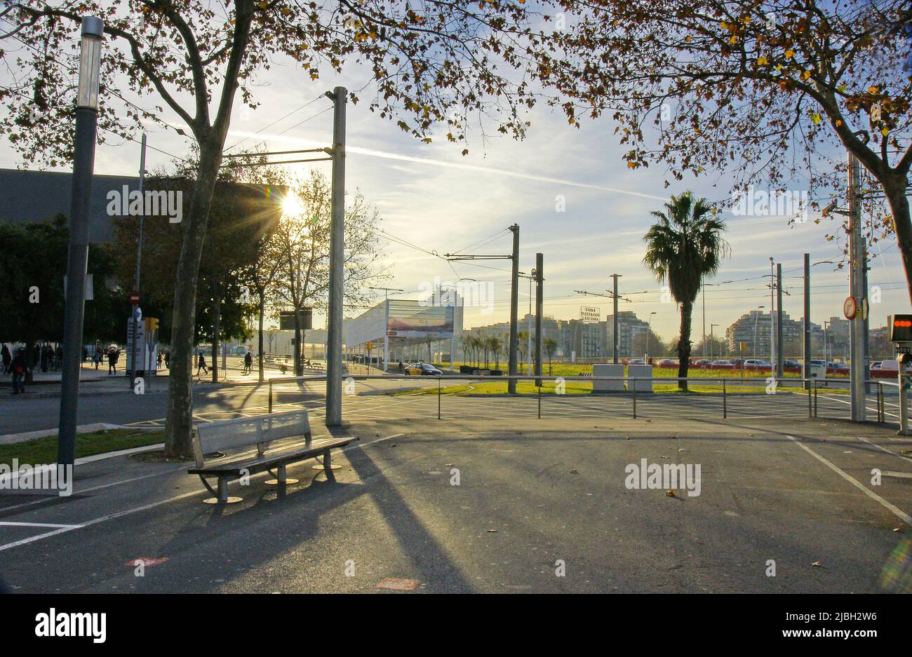 Sonnenuntergang in Barcelona, Katalonien, Spanien, Europa Stockfoto
