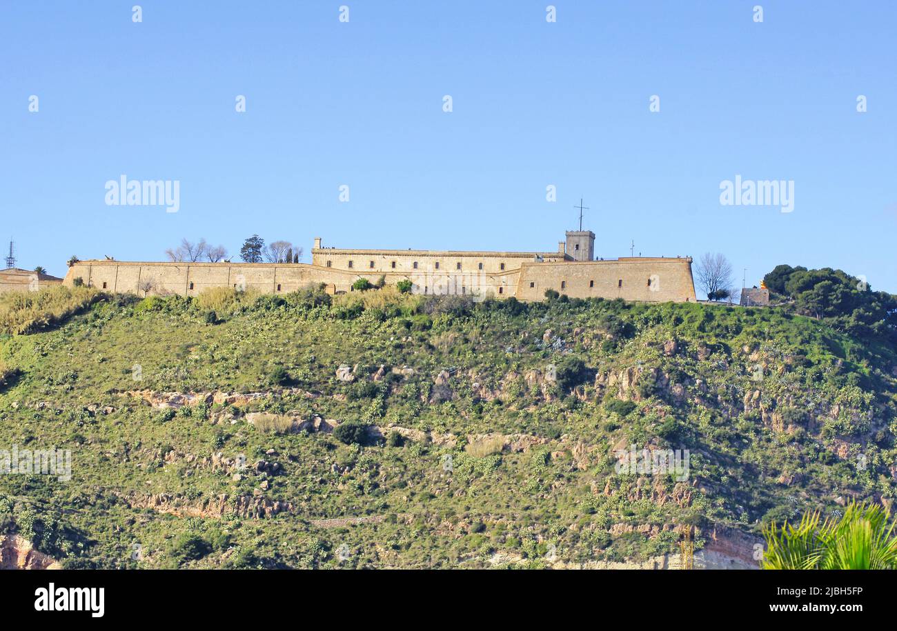 Schloss auf dem Berg Montjuic, Barcelona, Katalonien, Spanien, Europa Stockfoto