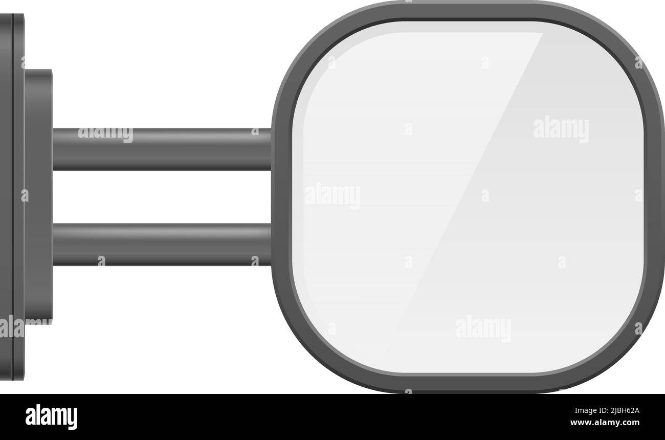 Realistische leere Stadt Plakatwand. Quadratisches Schild an der Wand befestigt. Banner für Straßenwerbung. Plakatwand. Wegweiser Vorderansicht. Ansageanzeige Stock Vektor