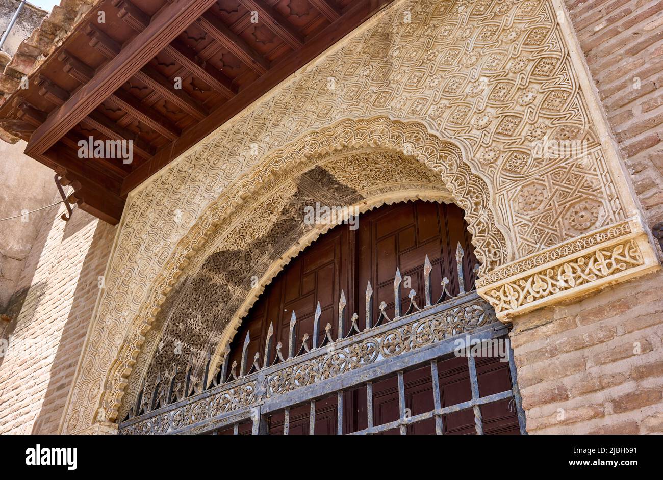 Haupteingang des Hauses der heiligen Teresa von Jesus. Stadtzentrum von Toledo. Castilla La Mancha, Spanien. Stockfoto