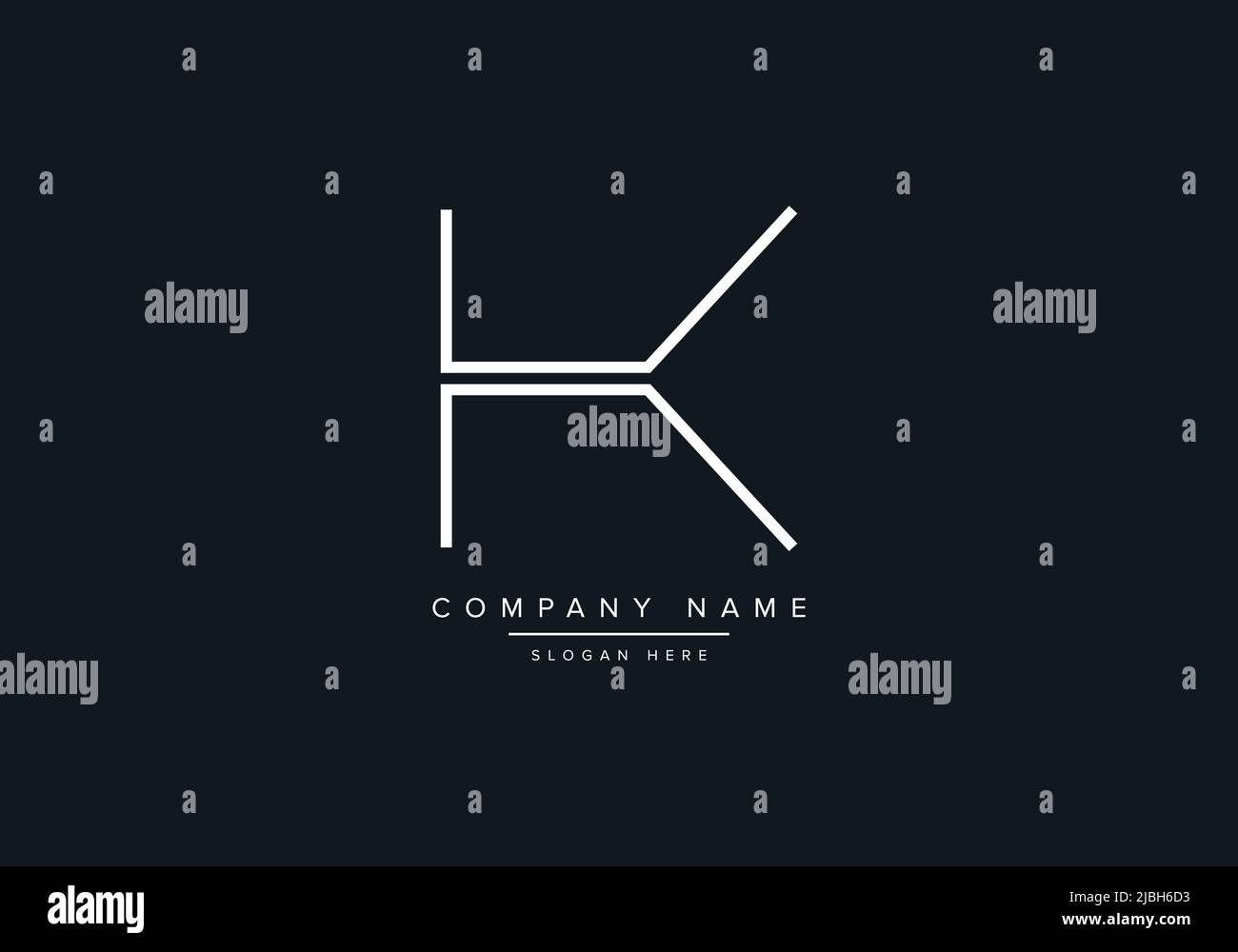 monogram HK Alphabet Initial Line Art Logo Vektor, Initial Logo, Logo, Logo Vektor, Alphabet, monogramm, Monogramm-Vektor Stock Vektor