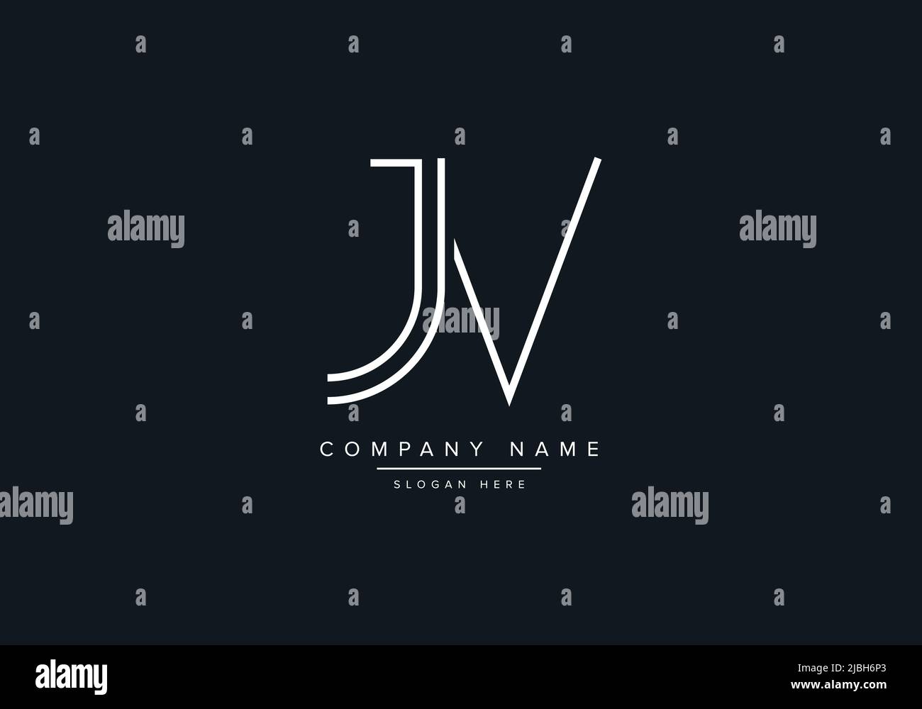 alphabet Buchstaben Monogramm Symbol Logo JV Stock Vektor