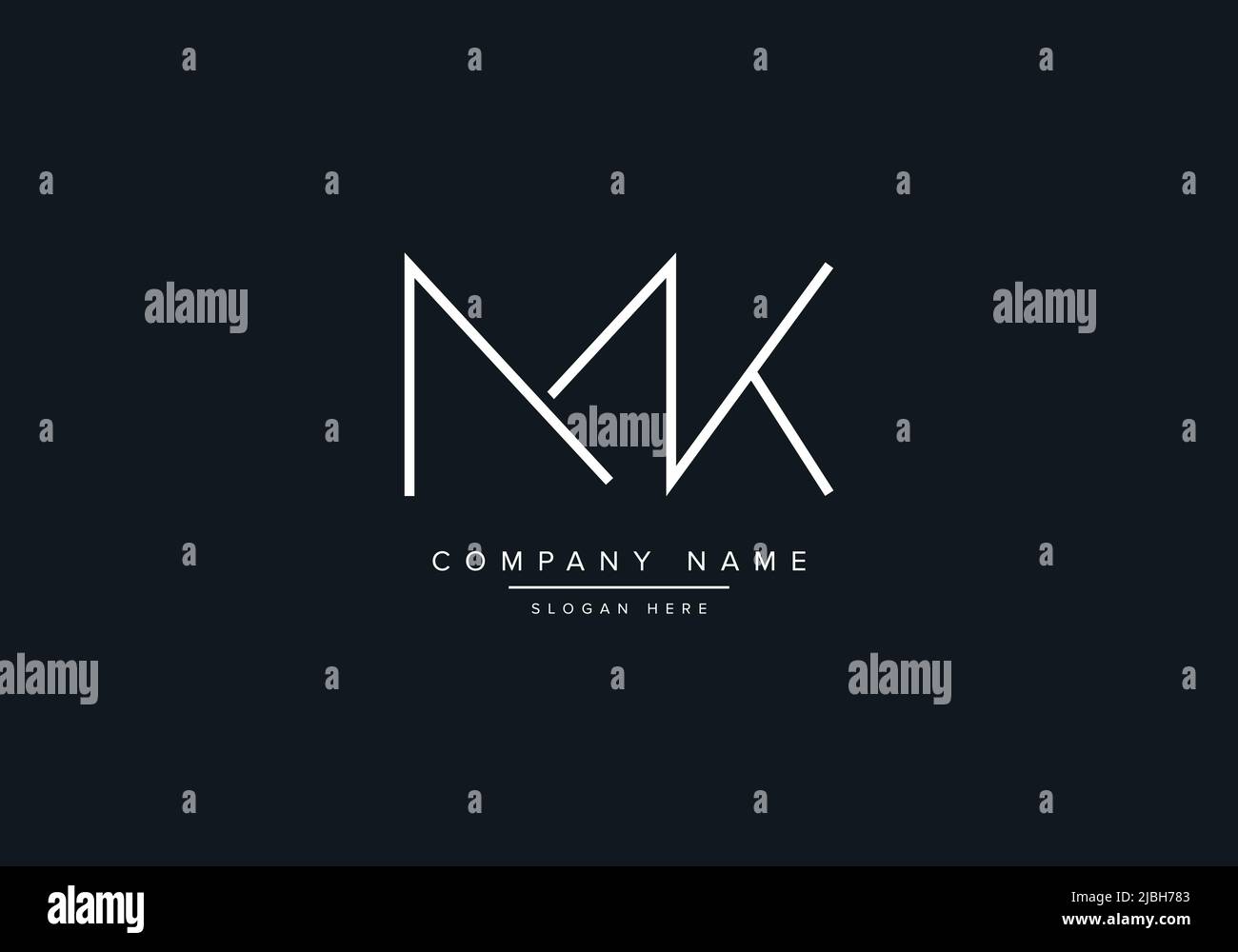 alphabet Buchstaben Monogramm Symbol Logo MK Stock Vektor