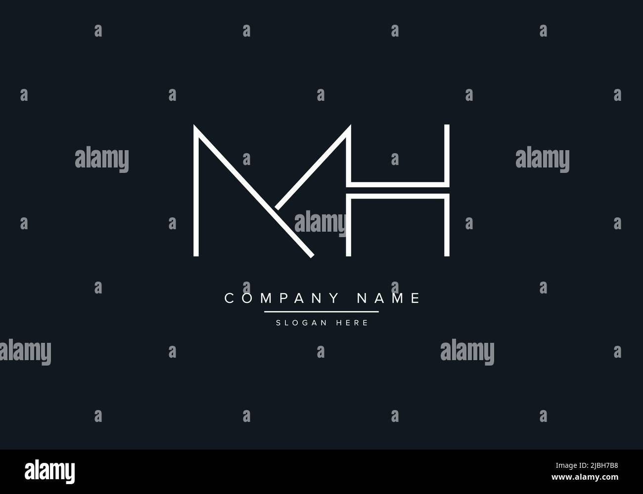 alphabet Buchstaben Monogramm Symbol Logo MH Stock Vektor