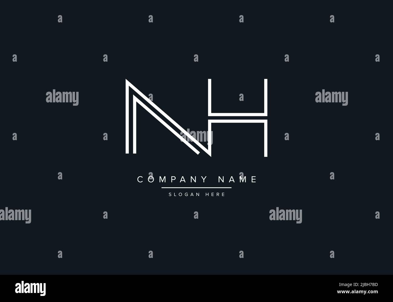 alphabet Buchstaben Monogramm Symbol Logo NH Stock Vektor