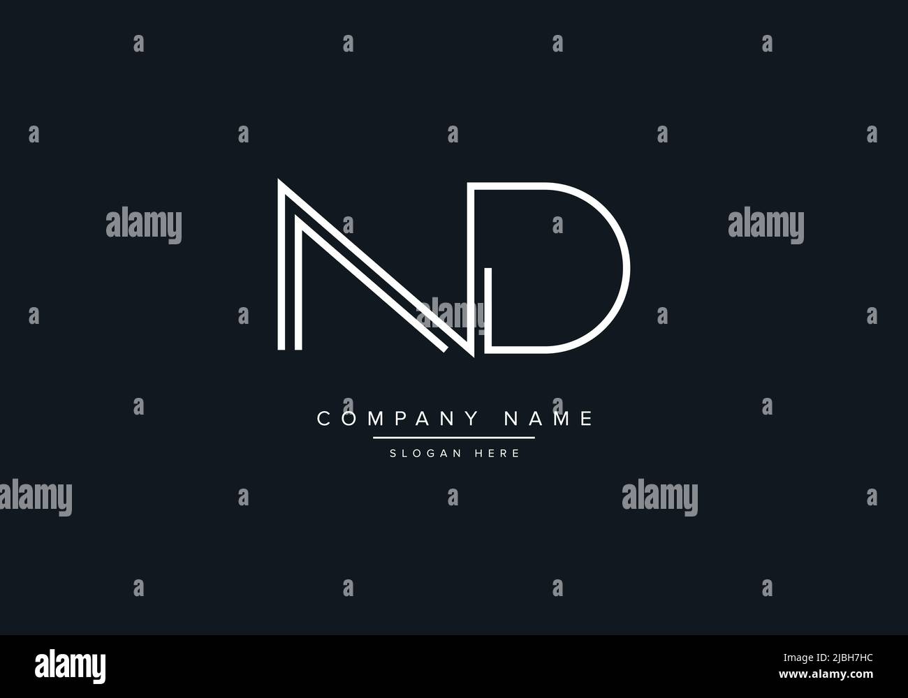 Creative Letters ND Logo Design Vektor-Vorlage. Stock Vektor