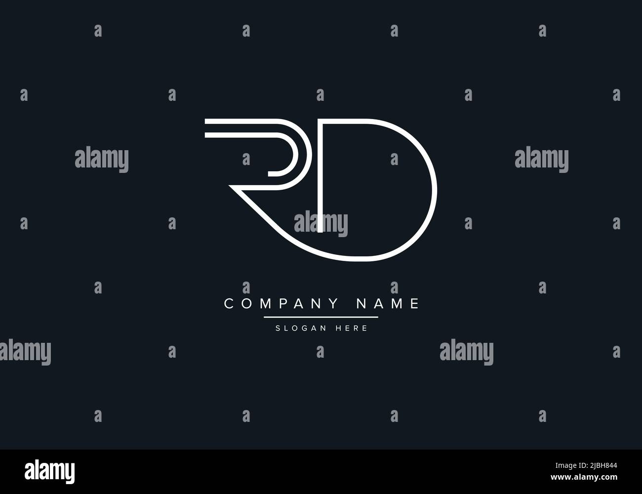 Creative Letters RD Logo Design Vektorvorlage. Stock Vektor