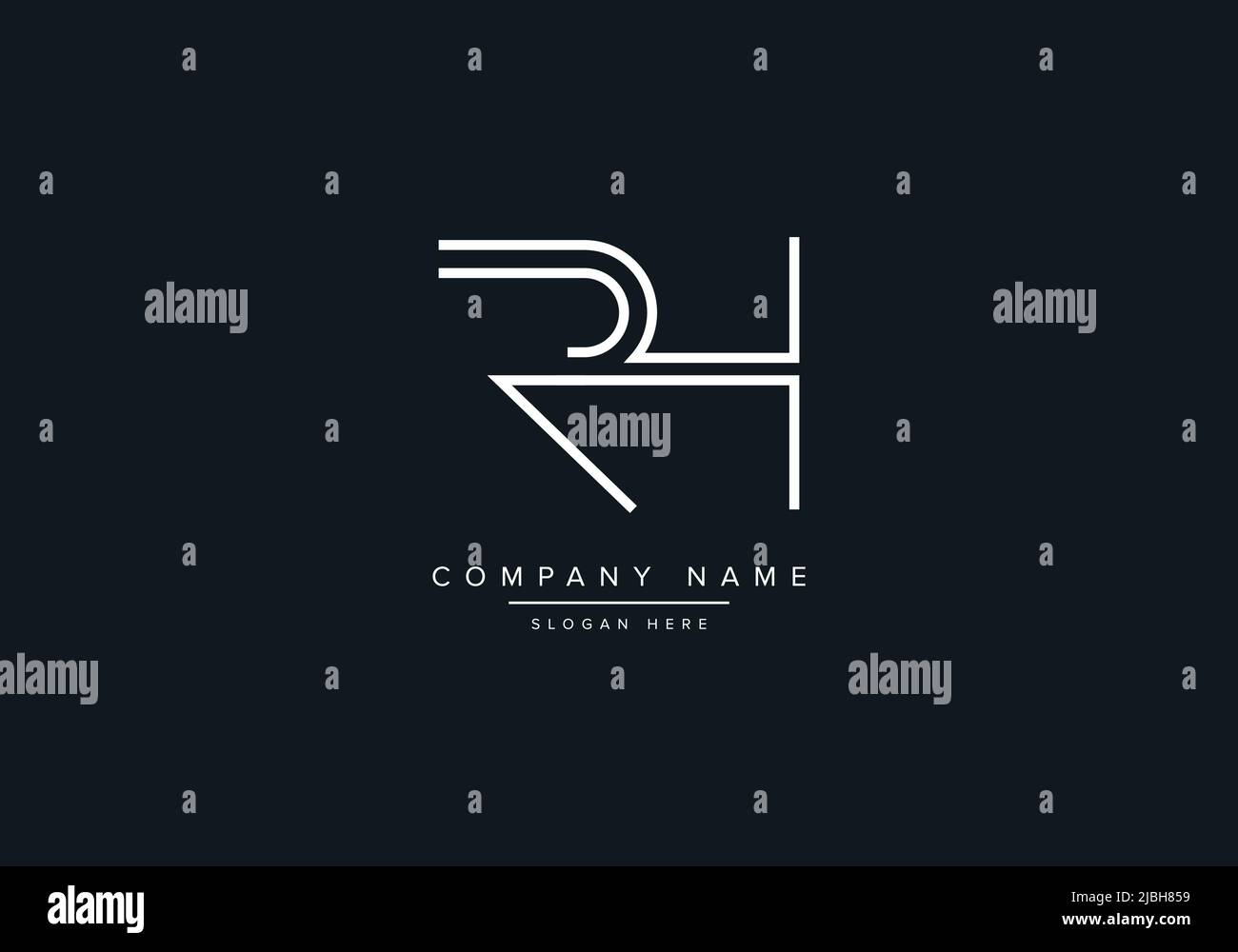 Kreative Buchstaben RH Logo Design Vektor-Vorlage. Stock Vektor