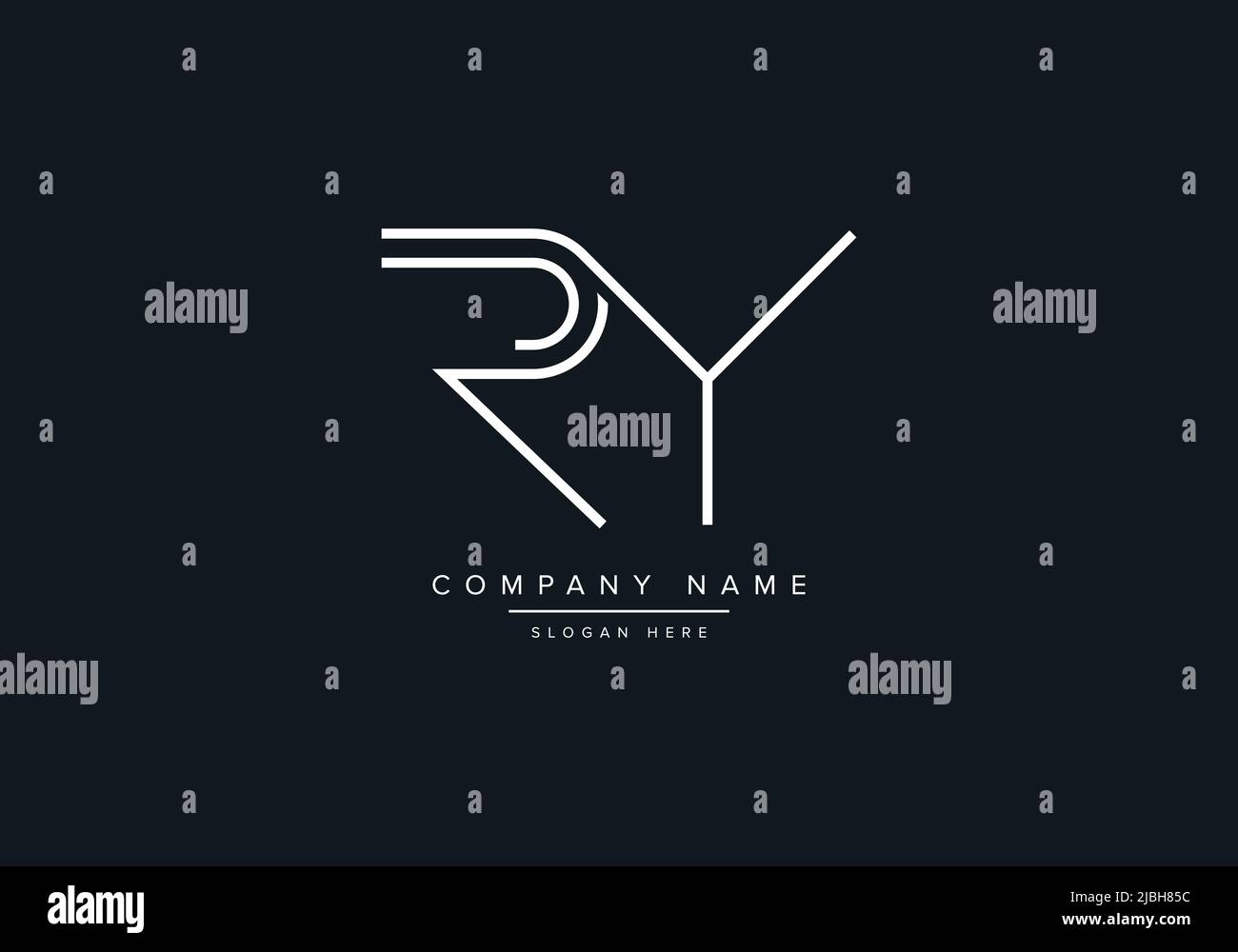 Kreative Buchstaben RY Logo Design Vektor-Vorlage. Stock Vektor
