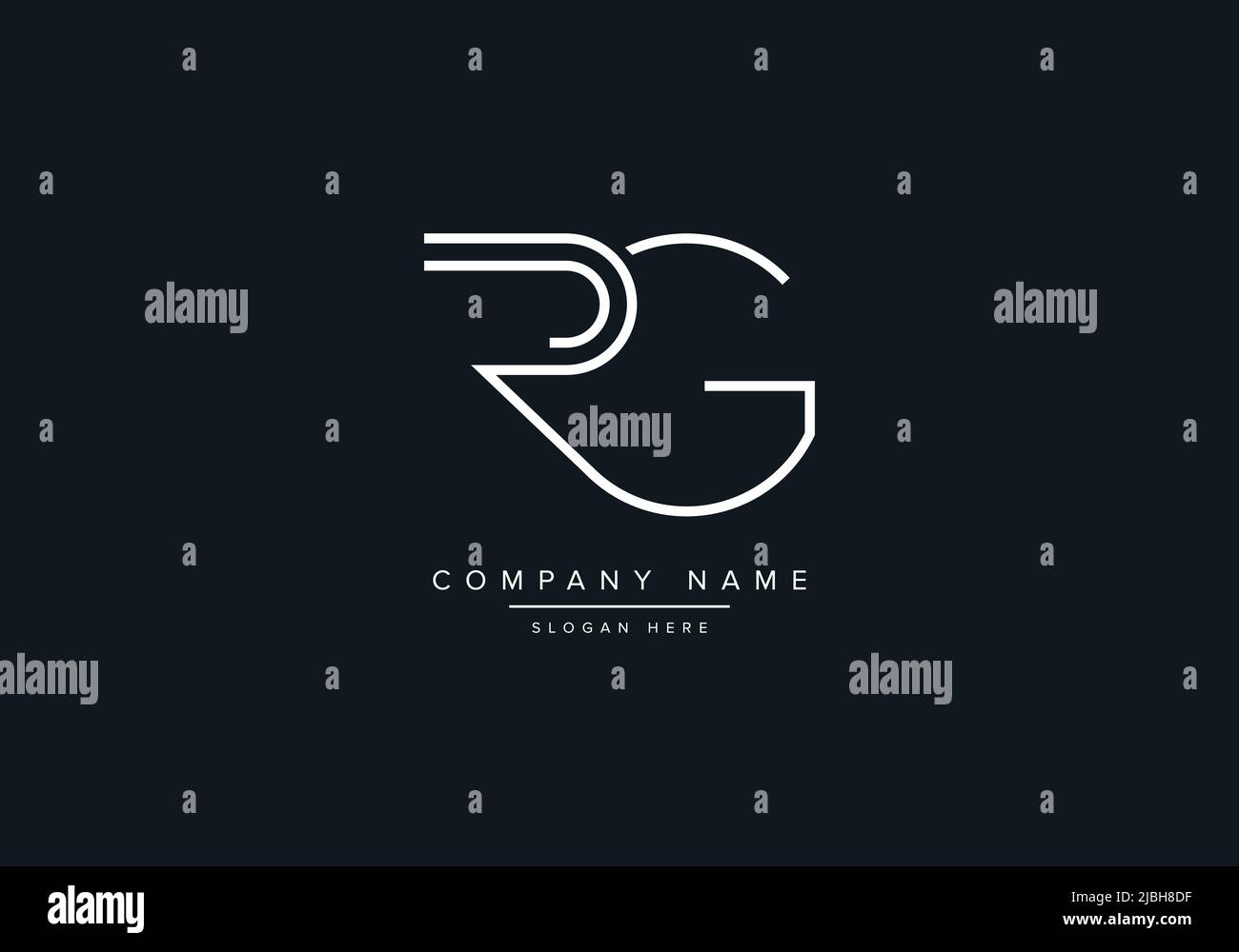 Creative Letters RG Logo Design Vektor-Vorlage. Stock Vektor